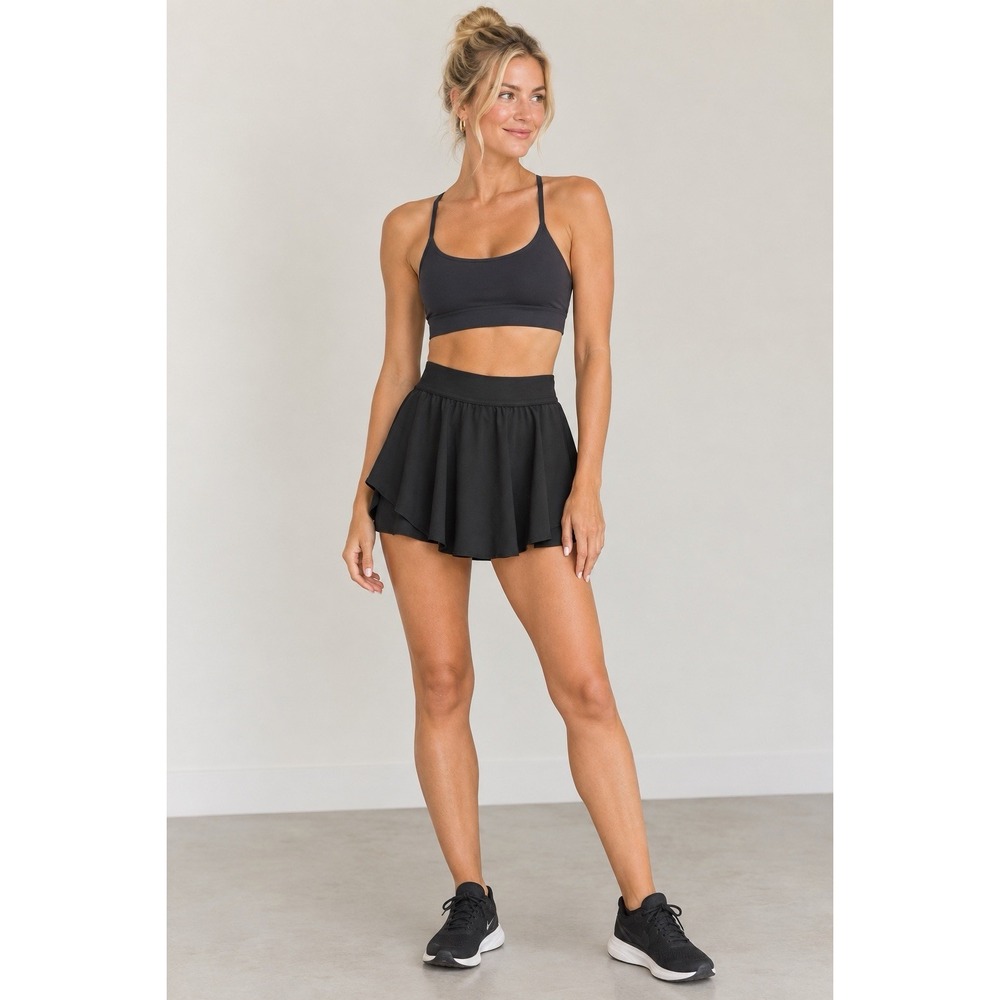Lululemon Court Rival High-rise Skirt Size 8 Black For Tennis/Pickleball  I-12